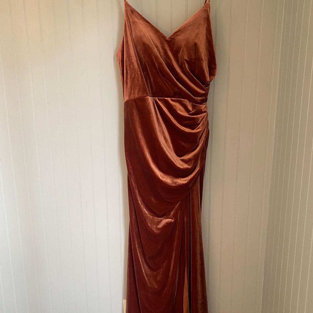 terracotta color velvet. look at their website for measurements
